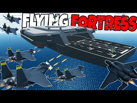 Helicopter Siege of a Flying SUPER FORTRESS in NEW Ravenfield Mod!