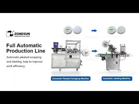 ZONESUN Automatic Toilet Cleaner Teacake Soap Pleated Wrapping Packaging and Plane Labeling Machine