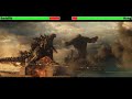 Godzilla vs. Kong (Aircraft Carrier Fight) with healthbars