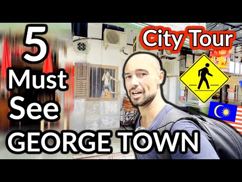 🇲🇾| George Town, Malásia 2023. Passeio a pé mostrando 5 visitas obrigatórias em GEORGE TOWN, PENANG