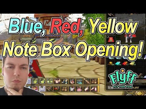 Flyff - Blue, Red, Yellow Note Box Opening! Suche nach Chameleon Hat 2021 (PVE DMG)!