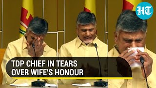 Ex-Andhra CM Chandrababu Naidu in tears after YSRC