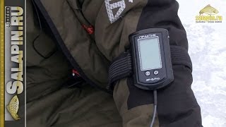 Крепление эхолота практик на ноге