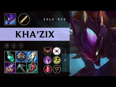 Kha'Zix Mid vs Kassadin - KR Grandmaster Patch 25.24