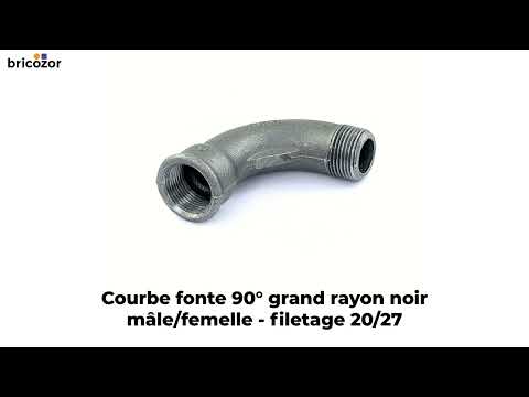 Courbe fonte 90° grand rayon mâle / femelle noire - référence 1 CODITAL