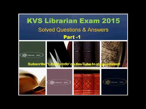 KVS Librarian Exam 2015: Solved Questions & Answers Part 1 Video