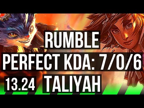 RUMBLE vs TALIYAH (JNG) | 7/0/6, Godlike, 400+ games | KR Master | 13.24