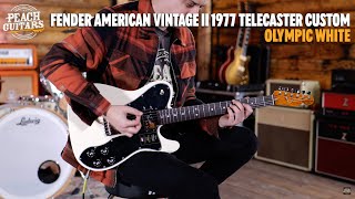 Video thumbnail for No Talking...Just Tones | Fender American Vintage II 1977 Telecaster Custom | Olympic White by Peach Guitars