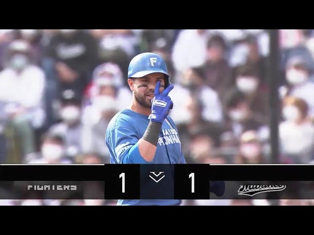 【4回表】ファイターズ・ヌニエス ライトへ勝ち越しのタイムリーヒットを放つ!! 2022年4月16日 千葉ロッテマリーンズ 対 北海道日本ハムファイターズ