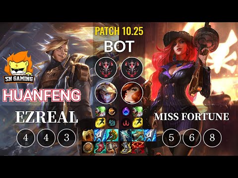 SN huanfeng Ezreal vs Miss Fortune Bot - KR Patch 10.25