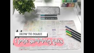 HOW TO MAKE 1 PAGE SUMMARY NOTES | studycollab: alicia