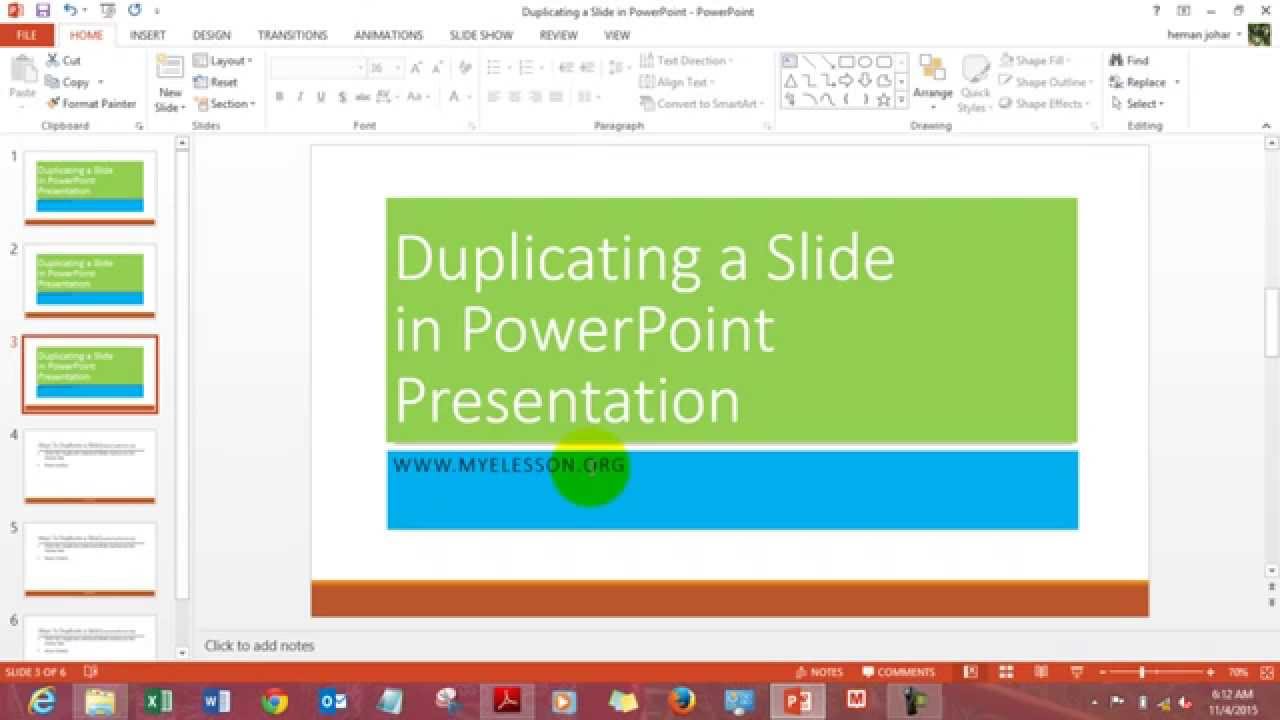 Duplicate a Slide in MS PowerPoint