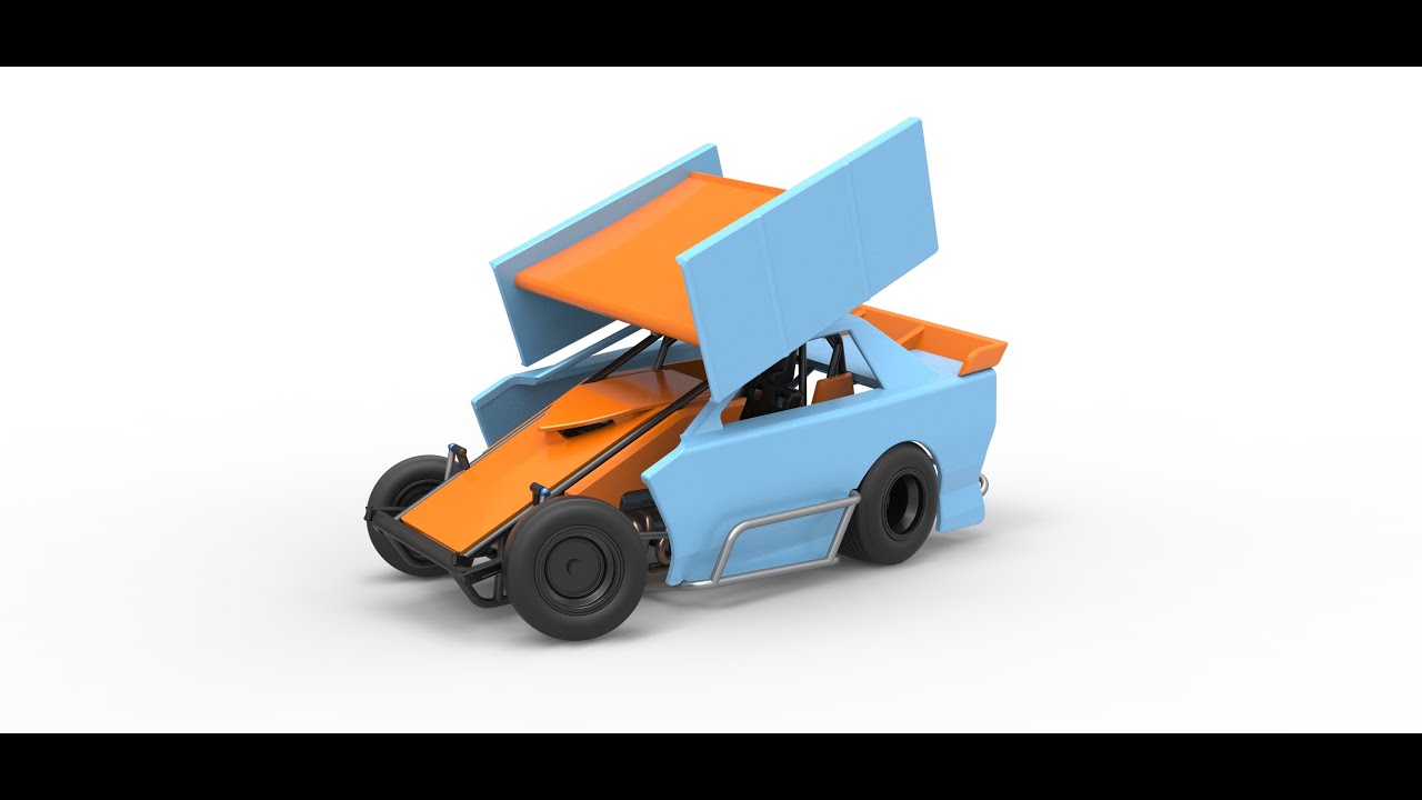 3D printable New Zealand Modified Stock car while turning Scale 1:25 3D model view