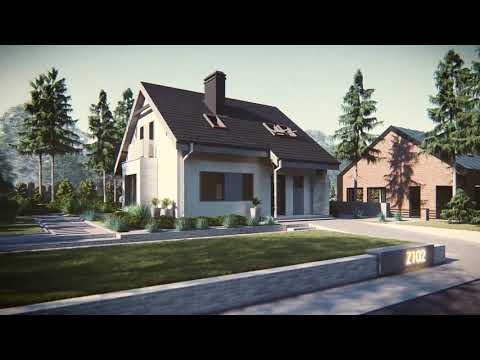 Z102  - Gotowy projekt domu z poddaszem użytkowym we współczesnym stylu do 110 m2