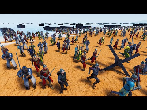 6 Million Medieval Army Charge OMAHA BEACH D-DAY Defenses! - UEBS 2 Ultimate Epic Battle Simulator 2