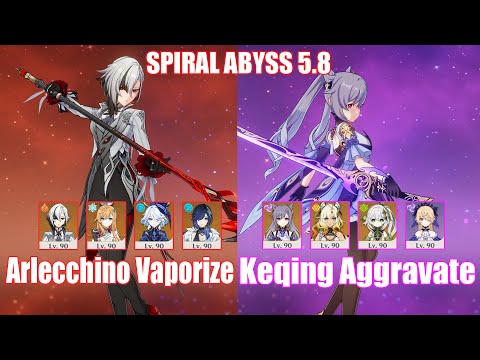 C0 Arlecchino Vaporize & C6 Keqing Aggravate | Spiral Abyss 5.8 | Genshin Impact