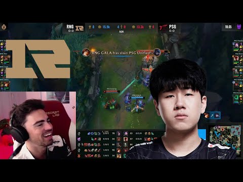 Midbeast Reacts As RNG GALA Gets A Solokill In The 1v2 Bot Lane!! RNG vs PSG
