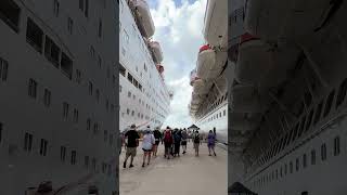 Cruise Port Shorts - Cruise Ships Carnival Paradise and Carnival Dream Docked in the Port of Cozumel