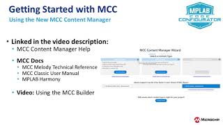 Getting Started with the MPLAB® Code Configurator Content Manager