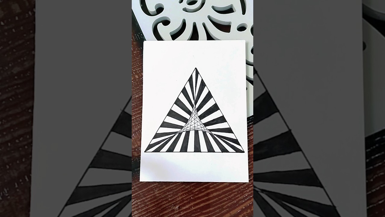How to draw a easy illusion drawing #easy #optical #illusion #lines #drawing #triangle #shorts