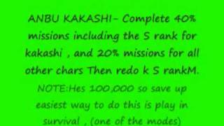 How to unlock all chars. for Naruto CONR 3