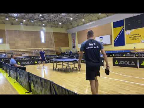 Konstantinus Angelakis GREECE - Dragos Bujor Romania final Balkan Table Tennis championship