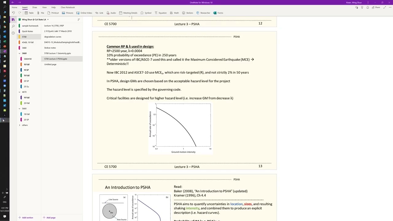 CE 5700 - Probabilistic Seismic Hazard Analysis (PSHA)