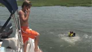 preview picture of video '2012 Summer Vacation - Boat Jumping in Indian River Bay'