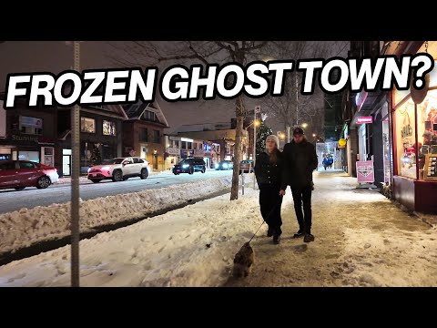 Freezing Saturday Night in Greektown | Toronto Winter Walk (Dec 2025)