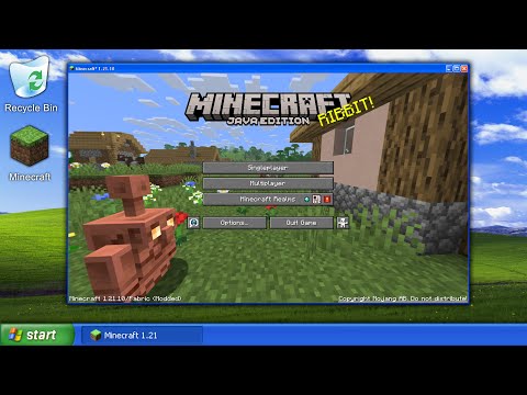 Playing Minecraft 1.21.10 on Windows XP!