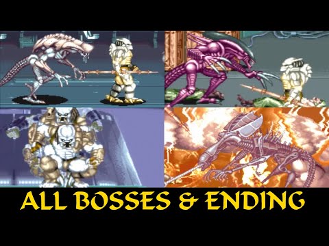 Alien vs. Predator Arcade All Bosses & ENDING 4k Ultra HD 2160p