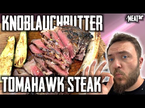 🥩 TOMAHAWK STEAK 🥩 - Rückwärts gegrilltes Steak auf Knoblauch und Butter - deutsch - 4K - BBQ