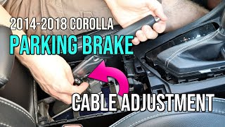 Parking Brake Cable Adjustment, 2014-2018 Corolla