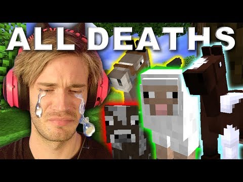 Kadz - Every Major Animal Death In PewDiePie's Minecraft Series (JÖERGEN, WATER SHEEP, BOAT COW)