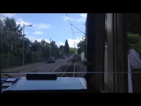 Führerstandsmitfahrt mit der Zacke (U10) in Stuttgart; Marienplatz - Degerloch