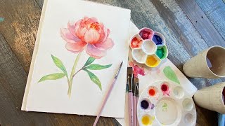 Paint a Peony with only 5 colours!