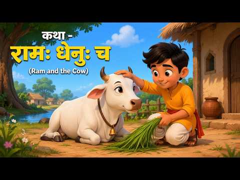 कथा - रामः धेनुः च (Ram and the Cow) राम और गाय | Sanskrit Story - 4 | #Sanskrit_Kalp
