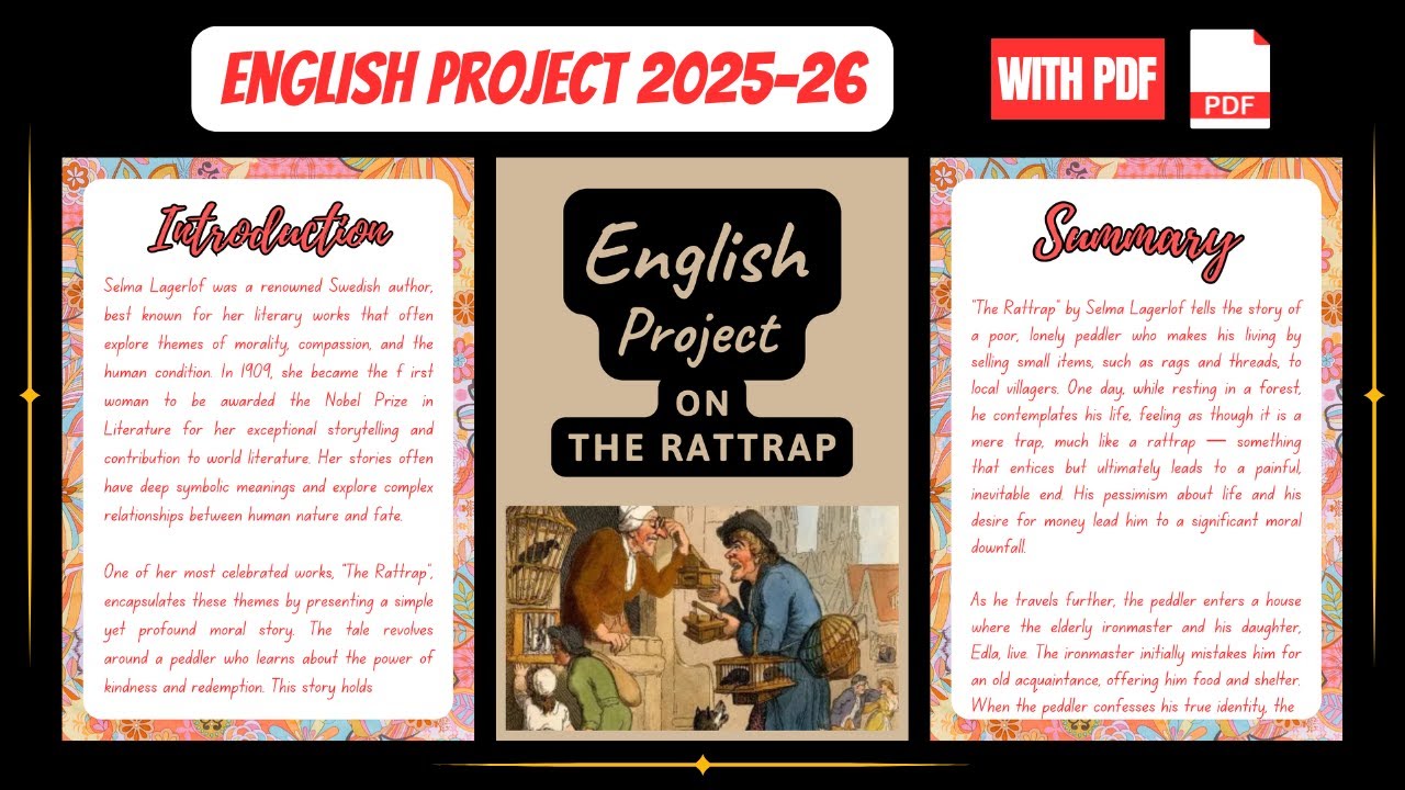 Class 12 English Project File | The Rattrap | CBSE 2025 | with PDF