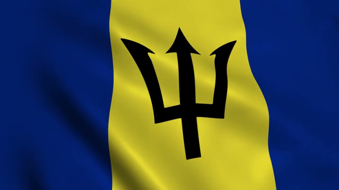 Barbados Flag Waving 🇧🇧