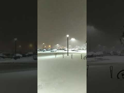 Snowing outside the Tesla Giga Factory 2