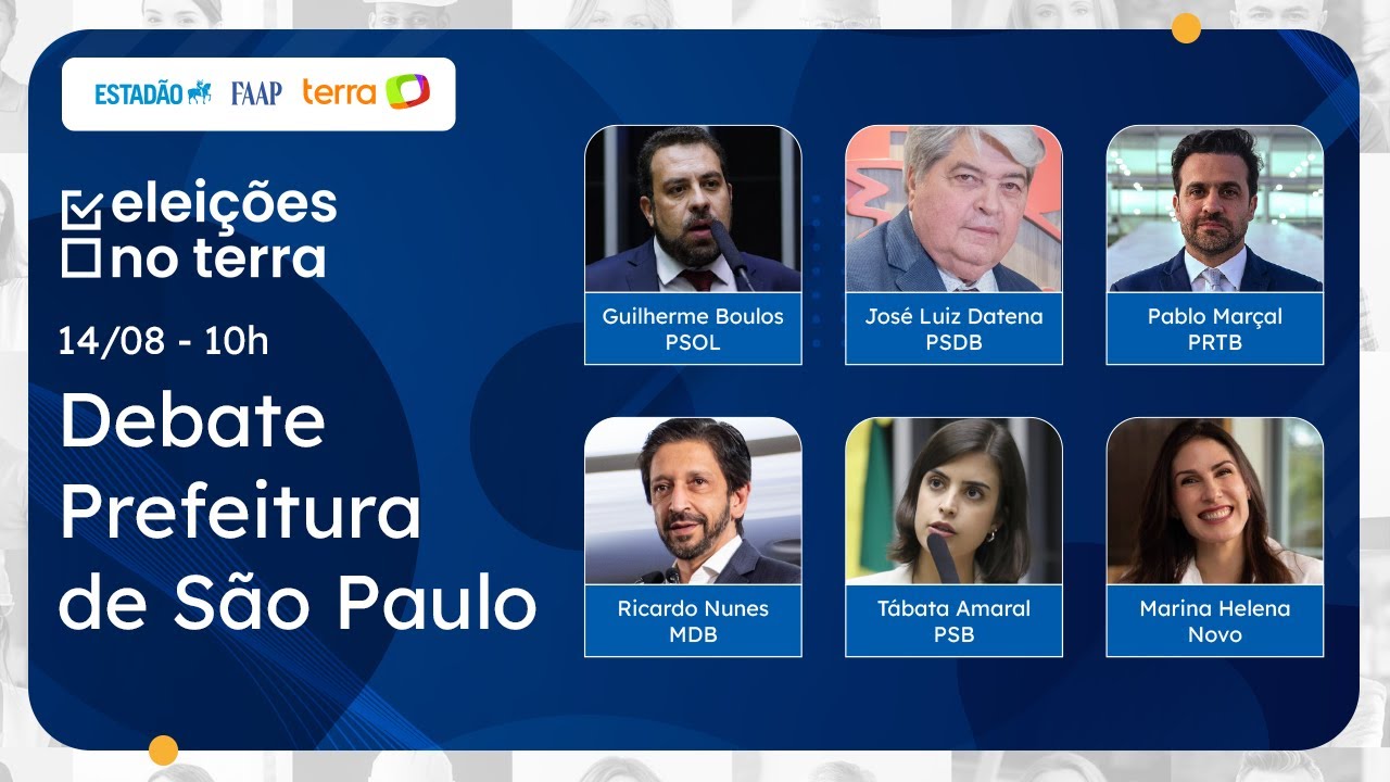 Acompanhe a 1º parte do debate entre os candidatos à prefeitura de São Paulo