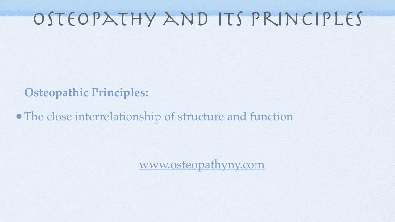 Osteopathic Principles
