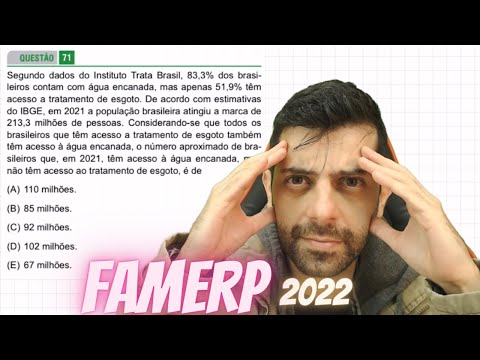 FAMERP 2022 Q71 - Segundo dados do Instituto Trata Brasil, 83,3% dos brasileiros contam com água