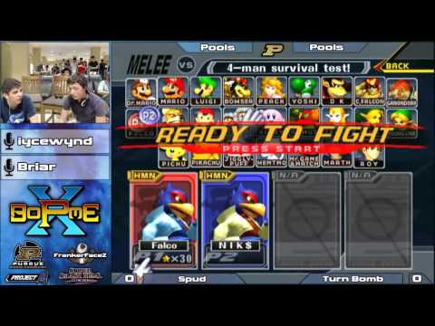 BoPME X Melee - Spud (Neutral Falco) vs. Turn Bomb (Blue/Red Falco RR Pools