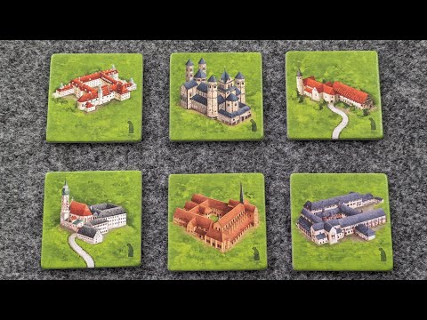 WHAT'S NEW Carcassonne Monasteries of Germany Mini-Expansion, plus PLAYTHROUGH and RANKING