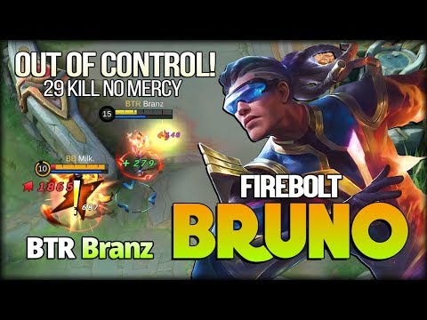 Bruno OverDamage 3x Maniac 29 Kill No Mercy by BTR Branz - Mobile Legends