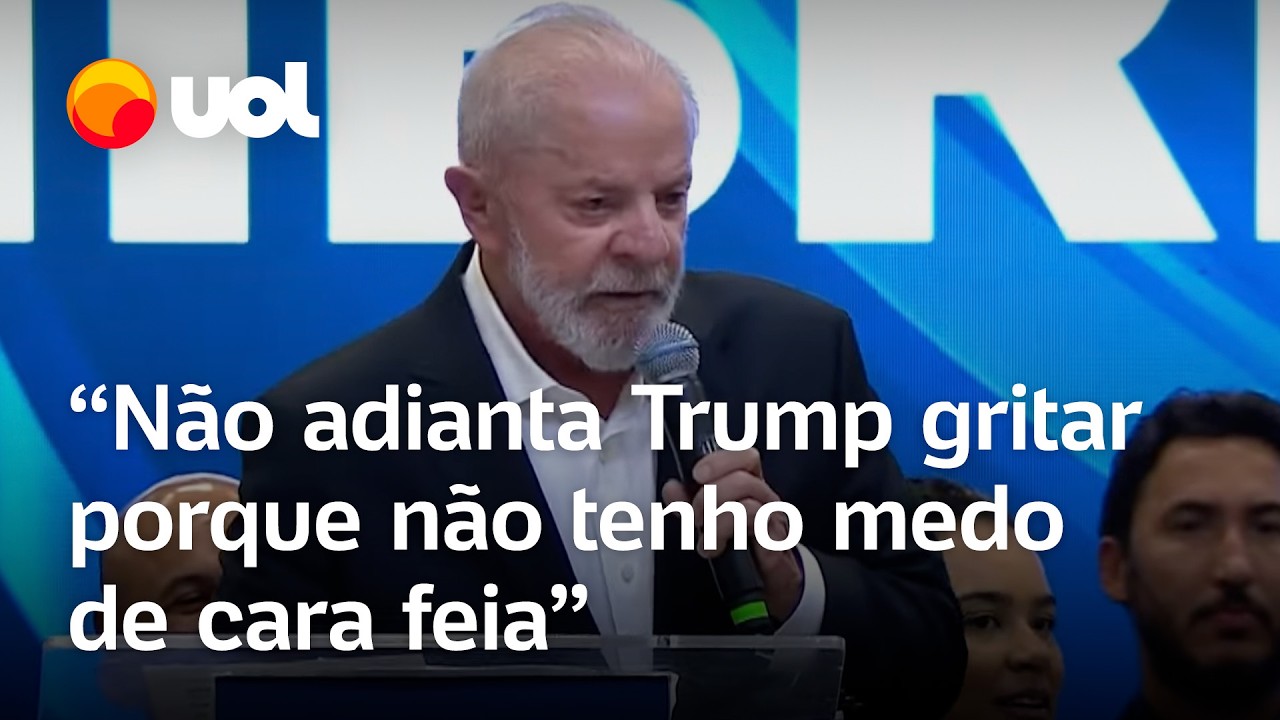 Trump pode gritar que não tenho medo de cara feia, provoca Lula: 'Tem que falar manso, com respeito'
