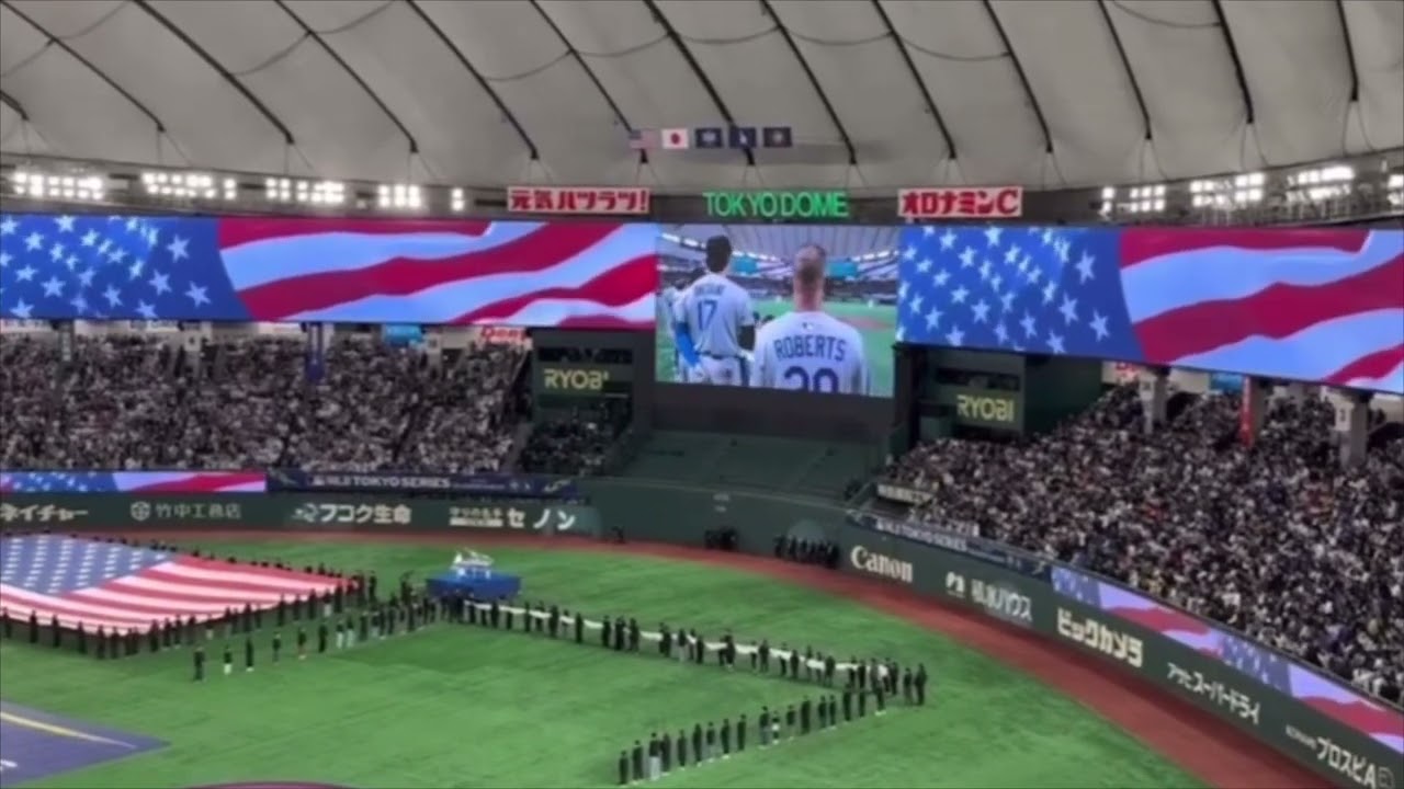 The National Anthem of USA and JAPAN during the MLB World Series Tokyo Games 2025 at Tokyo Dome!