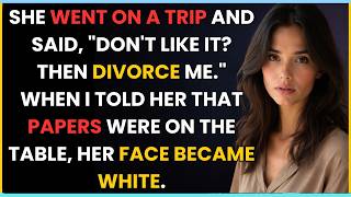 SHE WENT ON A TRIP AND SAID, "DON'T LIKE IT? THEN DIVORCE ME." WHEN I TOLD HER THAT PAPERS...