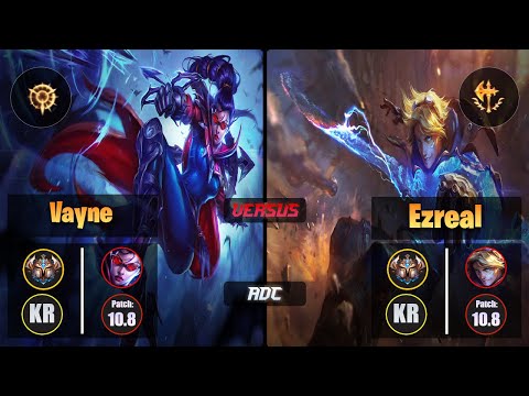 Challenger VAYNE [Press the Attack] (ADC) VS  EZREAL - Challenger KR Patch 10.8